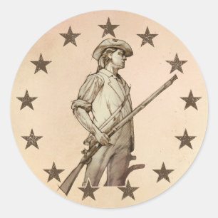 Sticker Rond Concord Minuteman