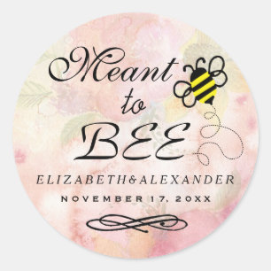 Sticker Rond Conçu pour être Aquarelle Fleur Mariage Invité Fav
