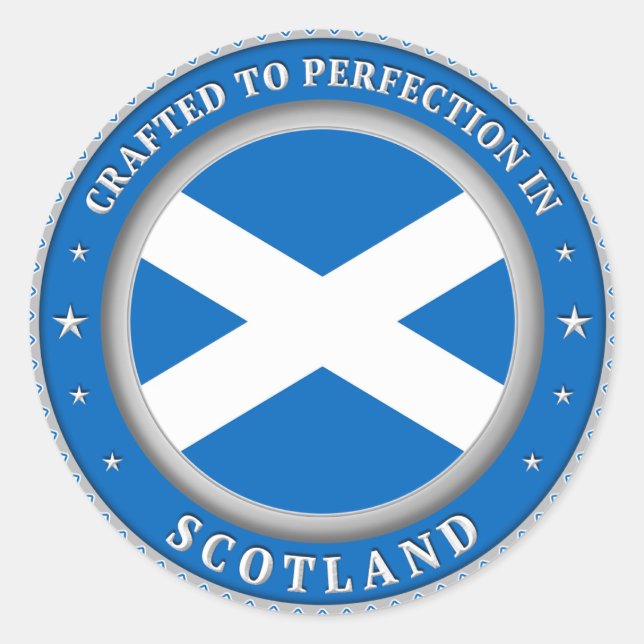 Sticker Rond Conçu Pour La Perfection En Ecosse (Devant)