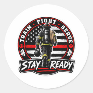 Sticker Rond Condition physique des pompiers