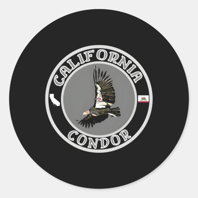 Sticker Rond Condor de Californie (Devant)