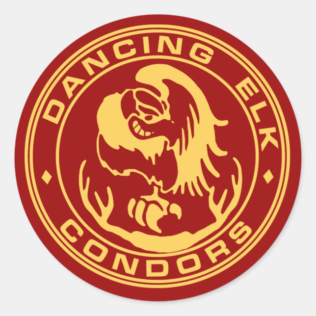 Sticker Rond condors d'élans de danse (Devant)