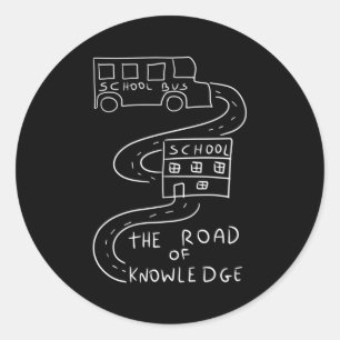 Sticker Rond Conducteur d'autobus La route de la connaissance