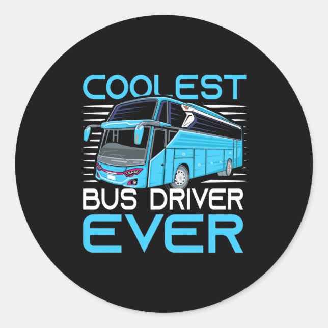 Sticker Rond Conducteur de bus le plus froid jamais (Devant)