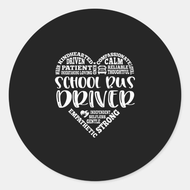 Sticker Rond Conducteur de bus scolaire, conducteur de bus scol (Devant)