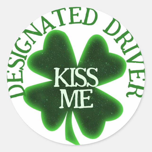 Sticker Rond Conducteur désigné Saint-Patrick's Day (Devant)