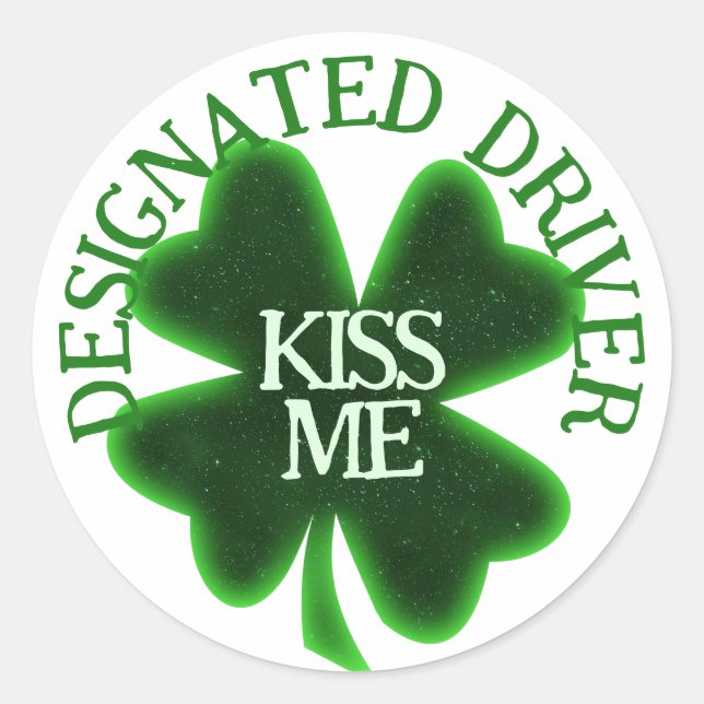 Sticker Rond Conducteur désigné Saint-Patrick's Day (Devant)