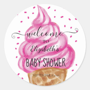 Sticker Rond Cône de glace Confetti Sweets