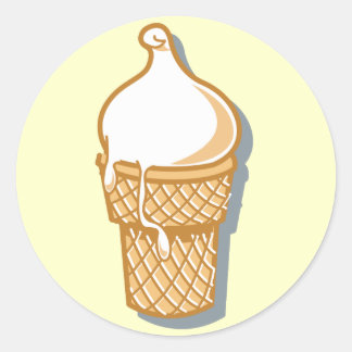 Sticker Rond cône de glace rétro