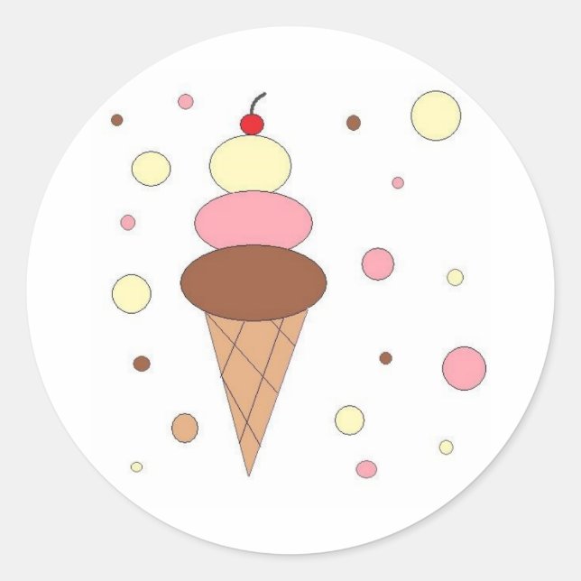 Sticker Rond cônes de crème glacée (Devant)