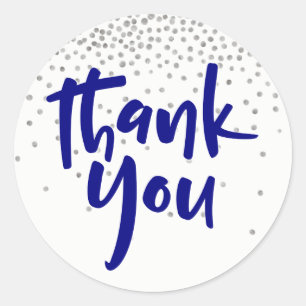 Sticker Rond Confetti d'argent avec Marine : Type moderne de "M