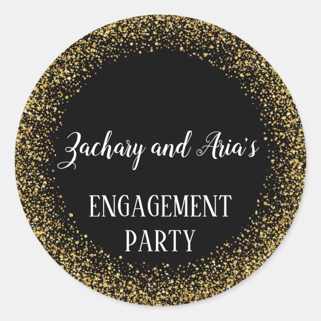 Sticker Rond Confetti d'or sur les sceaux d'enveloppe de Fiança (Devant)