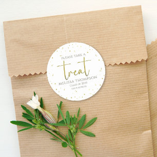 Sticker Rond Confetti Gold Graduate Prendre Une Treat Favoriser