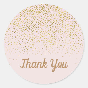 Sticker Rond Confetti rose et or bleu Confetti