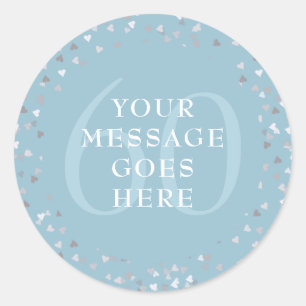 Sticker Rond Confettis de coeurs pour le 60e anniversaire