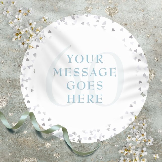 Sticker Rond Confettis de cœurs pour le 60e anniversaire (60th Anniversary Hearts Confetti Classic Round Sticker)