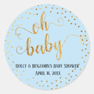 Sticker Rond Confettis de feuille d'or de Faux de bébé de ble