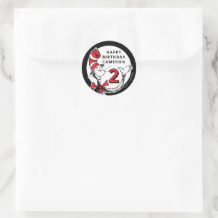 Sticker Rond Confettis de personnages de Dr Seuss   Anniversair