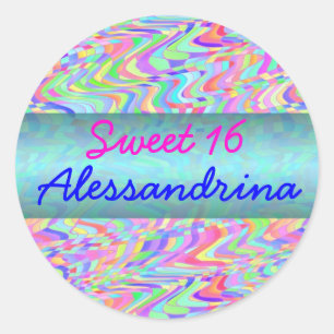 Sticker Rond Confettis de sucrerie du bonbon 16