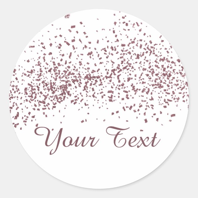 Sticker Rond Confettis pailletés rose gold (Devant)