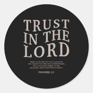 Sticker Rond Confiance Le Seigneur Foi Chrétienne Bible Verse S