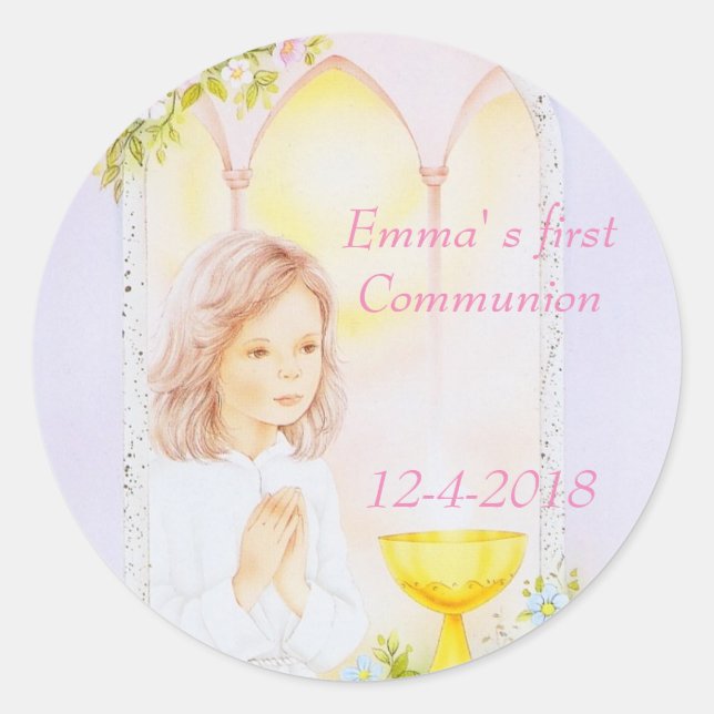 Sticker Rond Confirmation de Holy Communion (Devant)