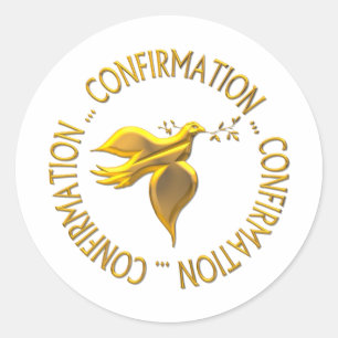 Sticker Rond Confirmation en or et Holy Spirit