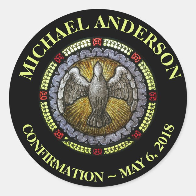 Sticker Rond Confirmation en verre de l'Esprit Saint RCIA (Devant)