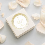 Sticker Rond Confirmation Ou Baptême De Parties scintillant Or<br><div class="desc">Célébrez en style avec ces stickers de remerciement modernes et très tendance. Ce design est facile à personnaliser avec votre libellé d'événement spécial et vos invités seront ravis quand ils reçoivent ces fabuleux autocollants.</div>