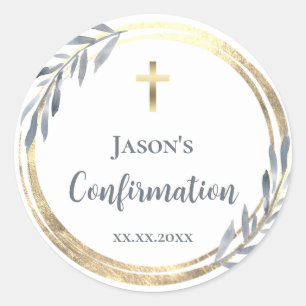 Sticker Rond Confirmation papier bleu foncé