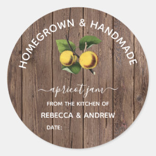 Sticker Rond Confit deabricot fait maison & artisanal en bois d