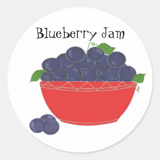 Sticker Rond Confiture aux bleuets (Devant)