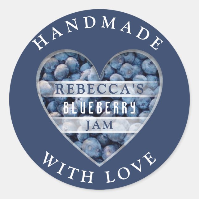 Sticker Rond Confiture aux bleuets (Devant)