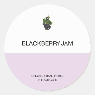 Sticker Rond Confiture Blackberry personnalisée et conservation