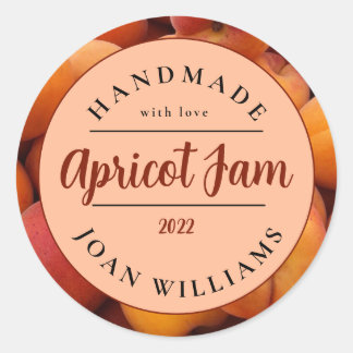 Sticker Rond Confiture d'abricot maison rustique