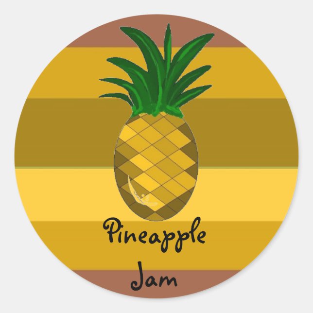Sticker Rond Confiture d'ananas dorée (Devant)