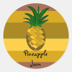 Sticker Rond Confiture d'ananas dorée