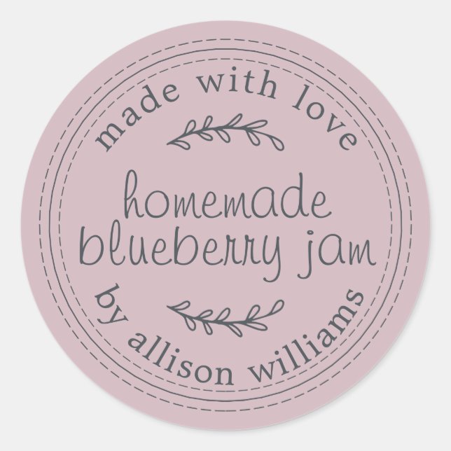 Sticker Rond Confiture de bleuets maison rustique Confiture de  (Devant)