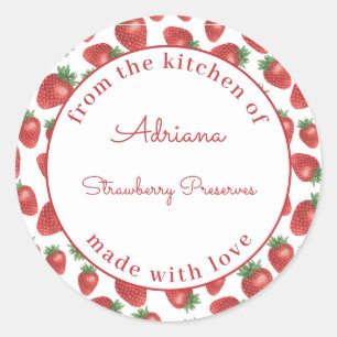 Sticker Rond Confiture de fraise customisée de la cuisine de