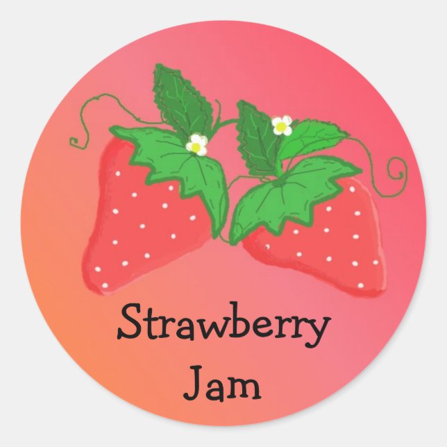 Sticker Rond Confiture de fraises (Devant)