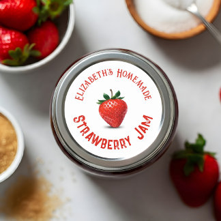 Sticker Rond Confiture de fraises