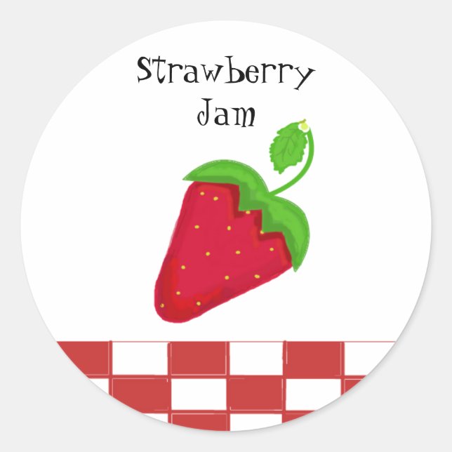 Sticker Rond Confiture de fraises (Devant)