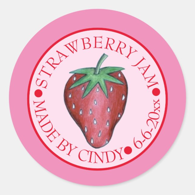 Sticker Rond Confiture De Fraises Confitures De Fruits Confecti (Devant)