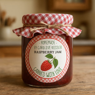 Sticker Rond Confiture de framboise de ferme de campagne person