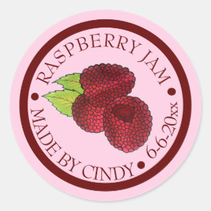 Sticker Rond Confiture De Framboise Faite Maison Confiture Conf