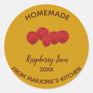 Sticker Rond Confiture de framboise maison comestible