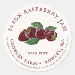Sticker Rond Confiture de framboise noire locale à croissance d