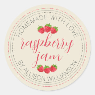 Sticker Rond Confiture De Framboise Rustique Maison Can Antique