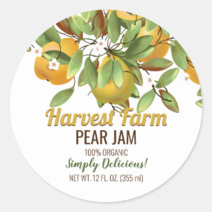 Sticker Rond Confiture de fruits poires