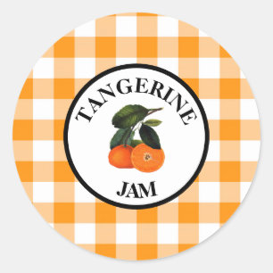 Sticker Rond Confiture de mandarine Gingham